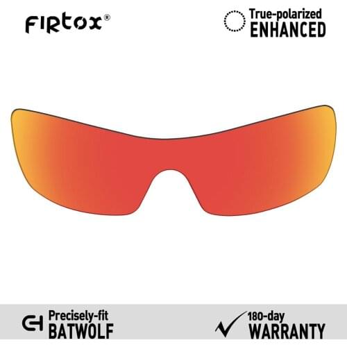 Firtox True UV400 Polarized Lenses Replacement for-Oakley Batwolf OO9101 Sunglasses (Compatiable Lens Only) - Orange Red Mirror