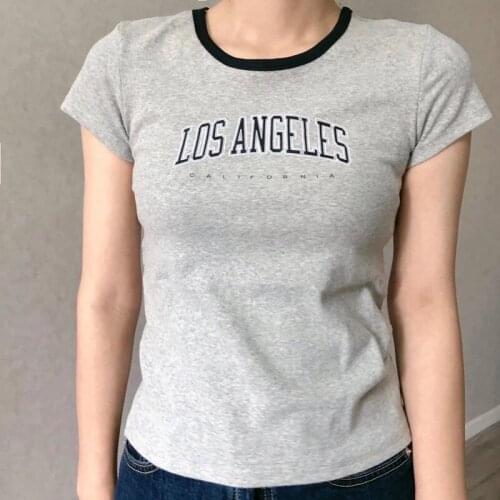 UNUTH Girls Soft Cotton O Neck T-shirt 2021 Summer Fashion Ladies Casual Slim T-shirt Female Letter Straight T-shirt Top