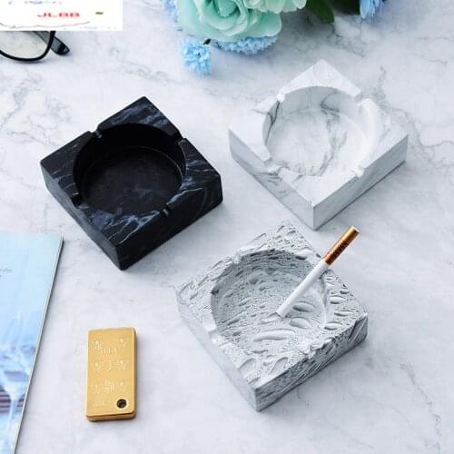 Square Nordic Concrete Cement Simple Wood Grain Marble Household Office Cafe Bar KTV Ashtray Twelve Species Pattern