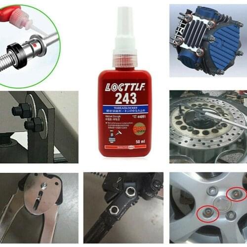 New Hot 1 Bottle of 243 Glue 50ml Screw Glue Thread Dropshipping Anaerobic Locking Resistance Curing Oil Adhesive Fast Age D2A7