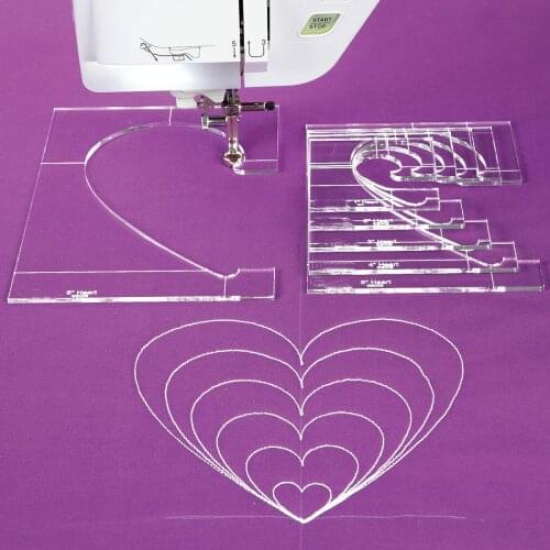 Heart Template Expansion ruler Patchwork Ruler for low shank domestic sewing machine 1 set = 6pcs # QH-6