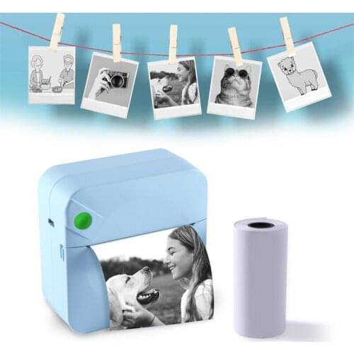 Mini Thermal Printer Bluetooth Wireless Impresora Inkless Black&White Printing for iOS Android Portable Office Study Label