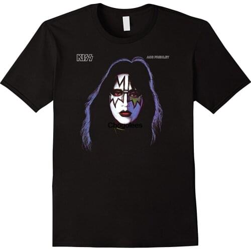 Mens Summer Fashion T-shirt KISS 1978 Ace Frehley T-Shirt Mens Punk T-shirt