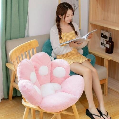 Cat Paw Plush Seat Cushion Soft Colorful Animal Decor Cushion Thick Office Cushions Winter Warm Decor For Children Grownups Gift