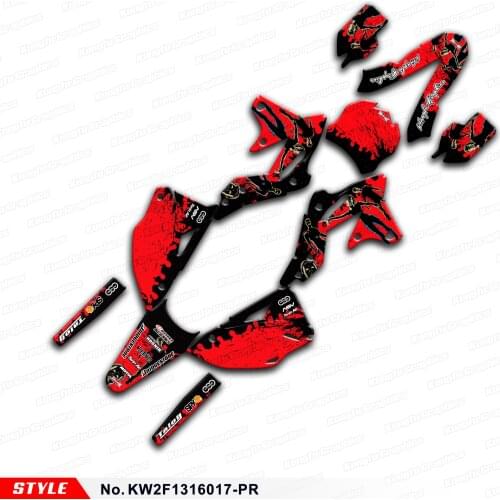 Aftermarket Dirt Bike Stickers Decals Backgrounds Graphics for KX250F KX 250F 2013 2014 2015 2016, Style No.KW2F1316017-PR