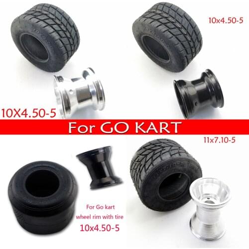 5 inch 11x7.10-5 & 5" 10x4.50-5 Front wheel rim With tire Go Kart Rear Wheel Rim Gokart Racing Sports Golf Buggy Drift Trike