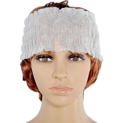 100PCS Disposable Headband Stretch Non-Woven Headband SPA Salon Hotel Wide Hairband Travel Portable Turban Makeup Bathing Tool