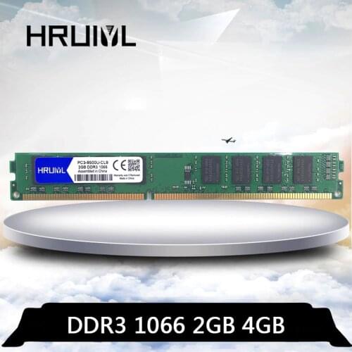 HRUIYL PC Memory RAM PC3-8500U DDR3 4GB 2GB 1066 MHZ PC3 8500 1066MHZ Memoria Module Computer Desktop 2G 4G 240 pin 1.5V