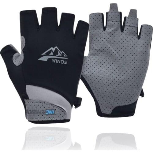 New Ice Silk Gloves Summer Thin Men Women Half Finger Riding Gloves Outdoor Breathable Running Fitness Wear-resistant Glove Mit