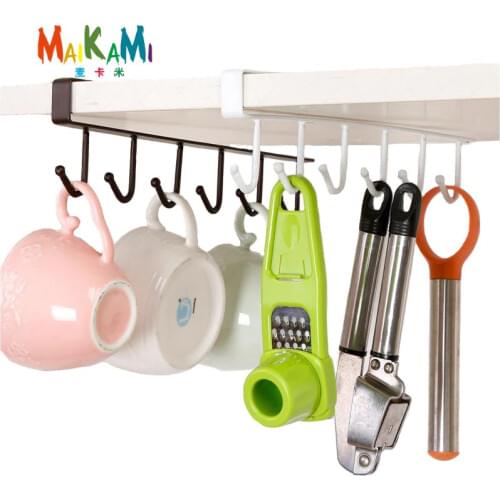 Bearing stronger Free of punch Storage Shelf Hanging Cap Paper Shelves Kitchen Iron Multifunction Hanger - 1 Piece