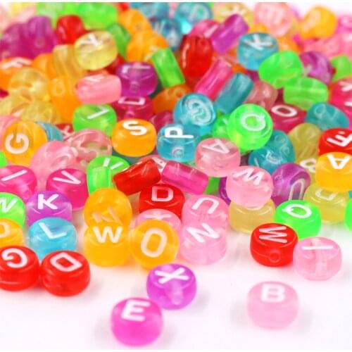 Potosala 100Pcs 4*7mm Acrylic Letter Beads Colorful Mixed Oval Alphabet Beads Wholesale For DIY Bracelet Necklace Jewelry Making