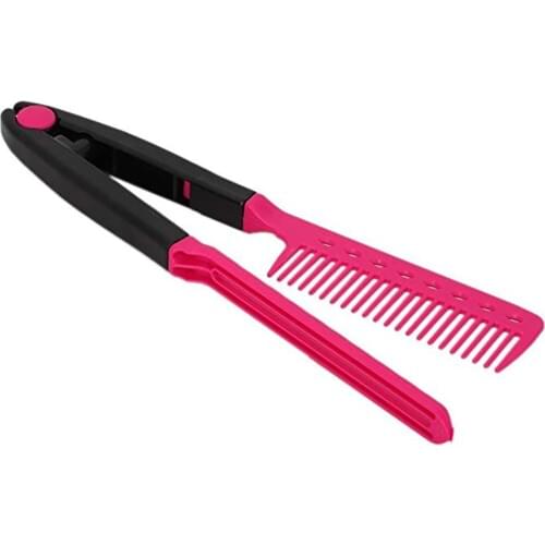 New Straight Hair Comb Brush Tool For Dry Iron Hair Curl to Straight Hair Shaper V Shape Comb DIY Salon Hairdressing Styling