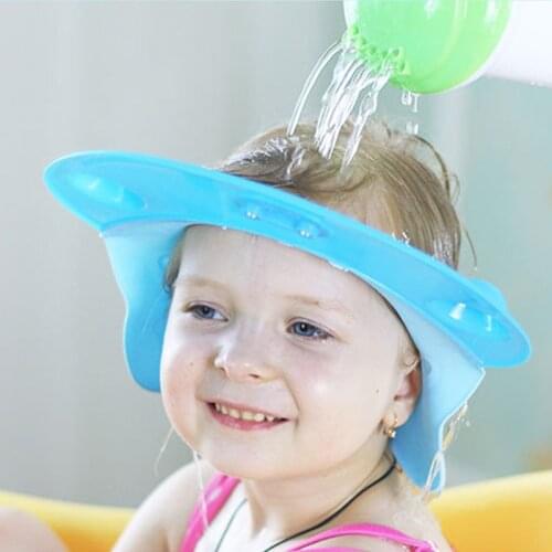 Baby Shampoo Cap Adjustable Cartoon Hippo Silicone Waterproof Toddler Kids Bathing Shower Hat Wash Hair Protect 2020 New Visor