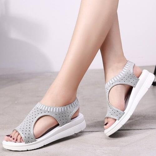 Women Sandals Breathable Comfort Shopping Ladies Walking Shoes Wedge Heels Summer Platform Sandal Shoes Plus Size 45