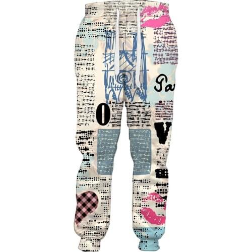 CLOOCL Newspaper Print Jogging Pants 9 Design Sweatpants Elastic Pockets Creativity DIY Harajuku Streetwear Men Clothing