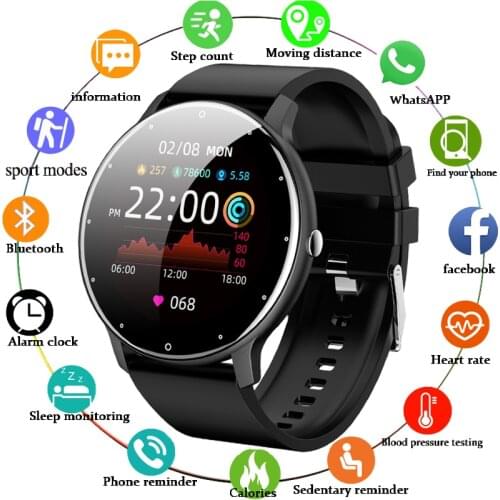 LIGE 2021 New Men Smart Watch Real-time Activity Tracker Heart Rate Monitor Sports Women Smart Watch Men Clock For Android IOS