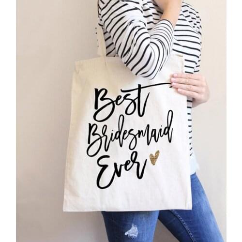 Bride to be Bachelorette hen Party Bridal Shower wedding engagement tote Bag decoration best Bridesmaid ever Proposal gift