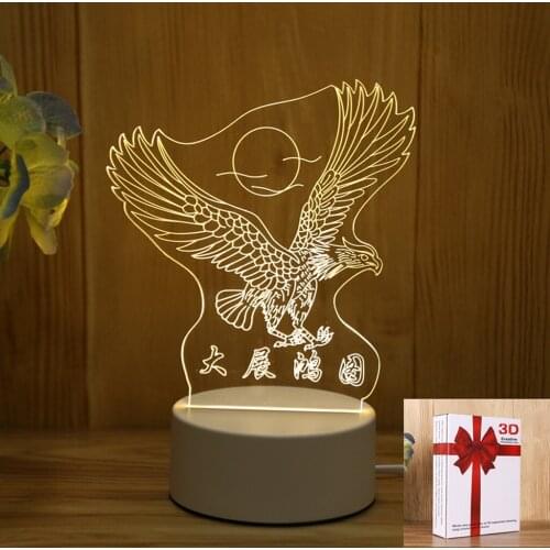 LED Eagle Night Lamp Novelty Illusion Table Light For Festival Room Child Party Atmosphere Decor Indie Adult Kids Birthday Gift