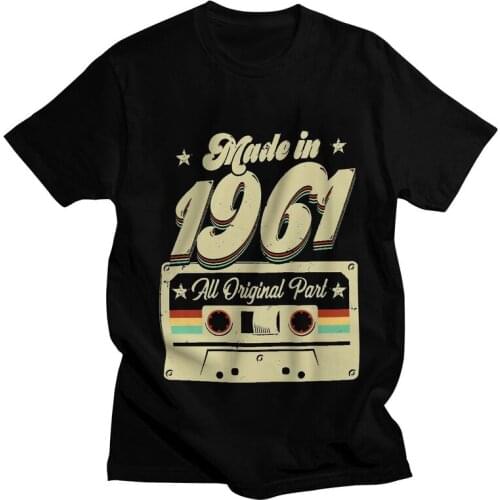 Made In 1961 60 Years Old Vintage T Shirts Men Short Sleeve Cotton T-shirt 60th Old Birthday Tee Harajuku Tshirts Gift Idea