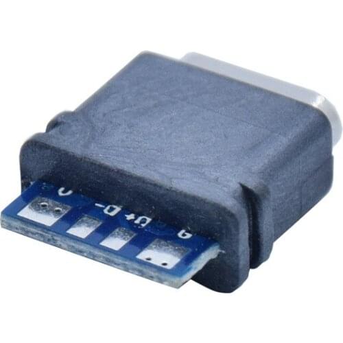 Waterproof USB C Jack Type-C 4Pin Female Connector Port Data Socket for DIY PCB Solder Design Charging Data Transmission