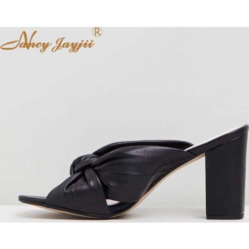 Nancyjayjii Women Shoes Adult Slippers Black/Silvery Butterfly-knot Solid Super High heels Outside Casual Fashion Leisure 2019