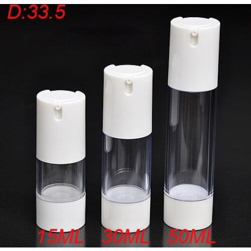 30ml clean airless vacuum pump lotion bottle w white pump Refillable Bottles CONTAINER FOR COSMETIC