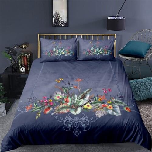 3D Design Duvet Cover Sets Bedding Sets Bedding Bag Pillow Shams 180*220 200*225 228*228265*230 Flowers Custom Gray Bedding sets