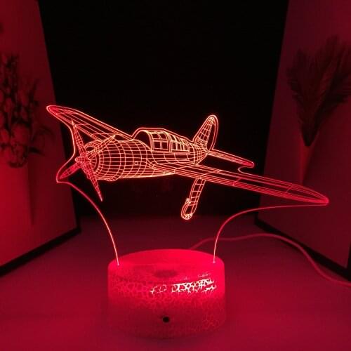 Propeller Plane 3D Lamp Home Decor Bedroom Desk Decoration Small Night Light Childrens Festival Birthday Gifts