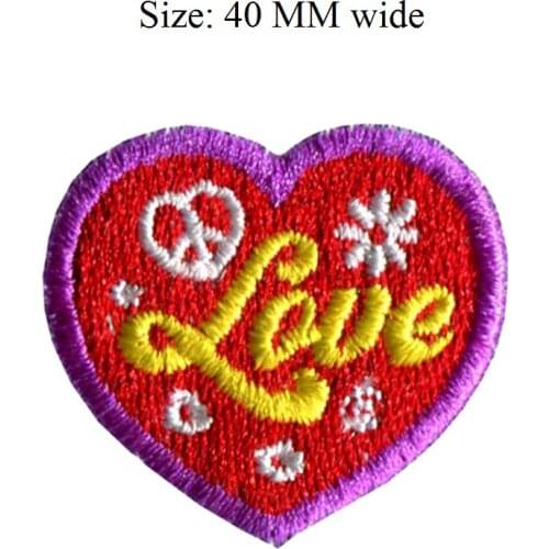 40MM wide Loving patch /with iron on clothing/logotipo bordado/children embroidered patches