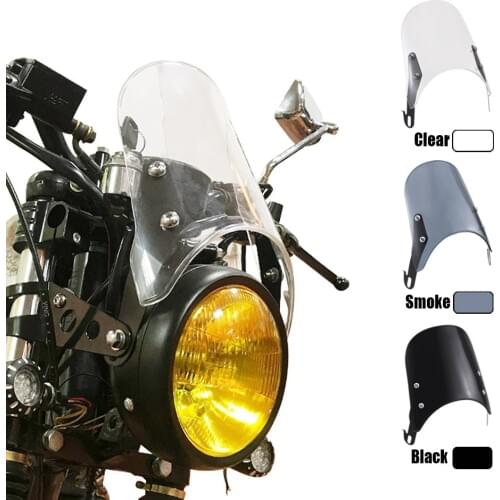 5 - 7" Retro Cafe Racer Windshield Instrument Headlight Visor Wind Deflector For Harley Honda Yamaha XJR 1300 Suzuki GSX Royal