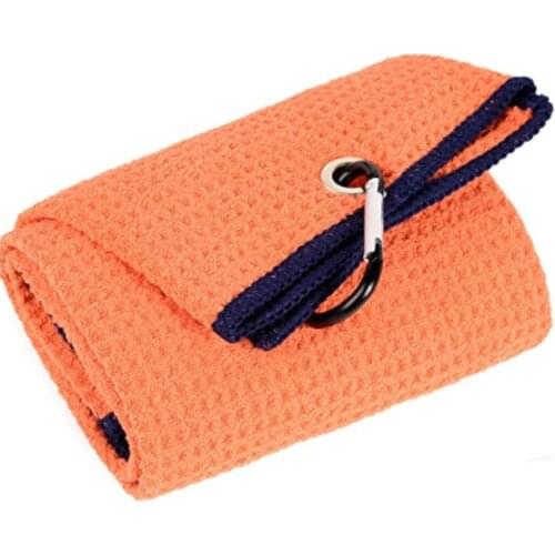 5pcs/lot Golf Towel With Hook 4 Colors Microfiber Fabric 40X50cm For Golf Enthusiasts Duty Clip Carabiner Accessories