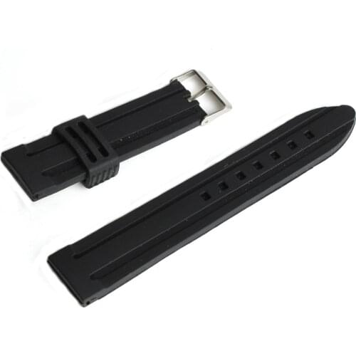 5pcs Men Women 24mm Black Silicone Watch Band Strap Bracelet Fashion Model 1 Watchband SB0595