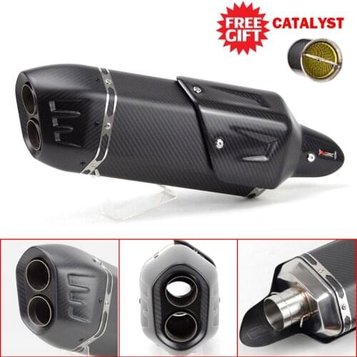51mm universal motorcycle exhaust muffler carbon fiber escape for BMW R1200gs z900 z1000 fz1 vespa r3 mt07 er6n cbr1000 gsxr1000