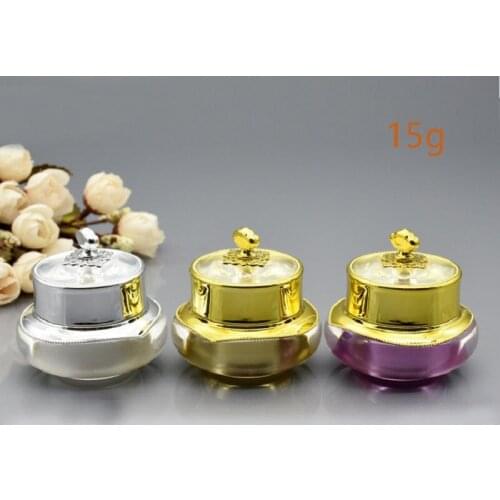 15G gold/purple/pearl white crown shape cream jar for eye cream/day cream/essence/gel/art nail cosmetic packing