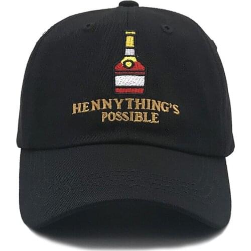 HENNY THINGS POSSIBLE Embroidered Baseball Cap For Women Henny Wine Bottle Hip Hop Men Hat Dad Hats Snapback Hat