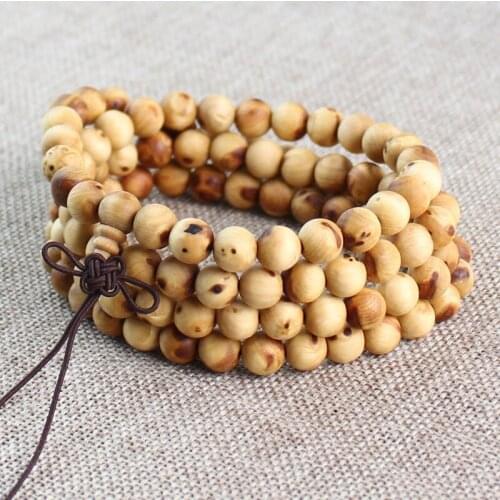 Taihang Yabai Aging Old Material 8MM108 Half-Scarred Birds Eye Bead Bracelet