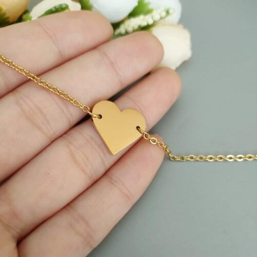 10pcs Beach Jewelry Simple Love Heart Anklet Bracelet Foot Accessories Stainless Steel Bracelet De Cheville Bithday Gift