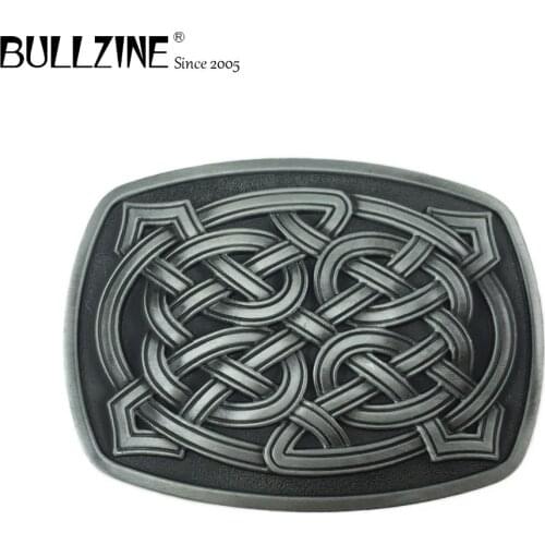 Bullzine Western metal CELTIC knot jeans COWBOY gift belt buckle pewter finish 03503 high quality hot sale belt buckle drop ship