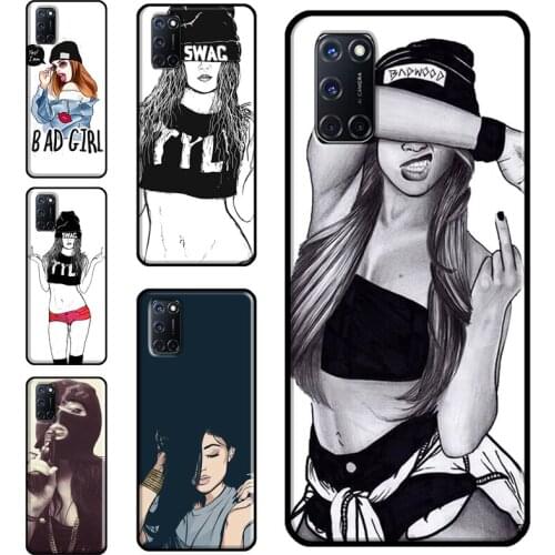 Bad Girl Case For OPPO A9 A5 A53 A31 2020 A52 A72 A15 A83 A91 A93 A5S Find X3 Pro Reno 2 Z Funda