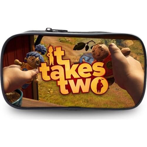 It Takes Two Pencil Case Boys Girls Makeup Cases Pencil Games Gift Make Up Box Cosmetic Case Zipper Storage School Supplies