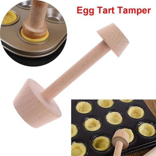 Wooden Egg Tart Tamper Portable Double Side Pastry Egg Tart Pusher Eggtart Mold Baking Cake Kitchen Tools