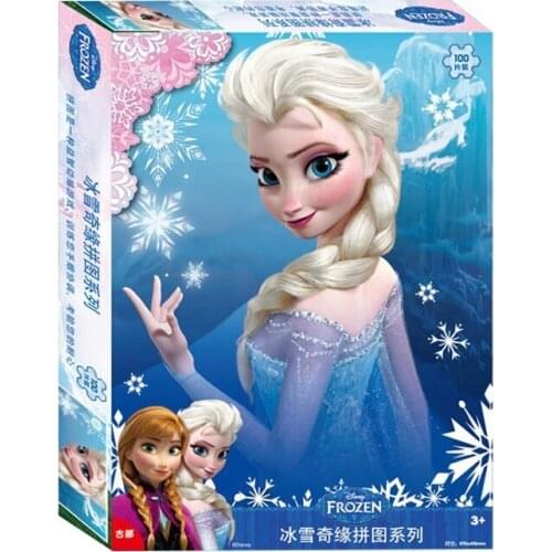Disney Children Cartoon Puzzles 2021 New Children Puzzles Frozen 100 Pieces Children Toys Paper Puzzles