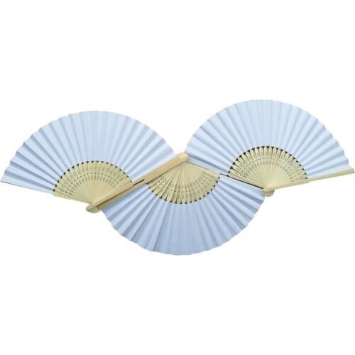 DIY Hand Paper Fans Pocket Folding Bamboo Fan Wedding Party Favor 100 pcs