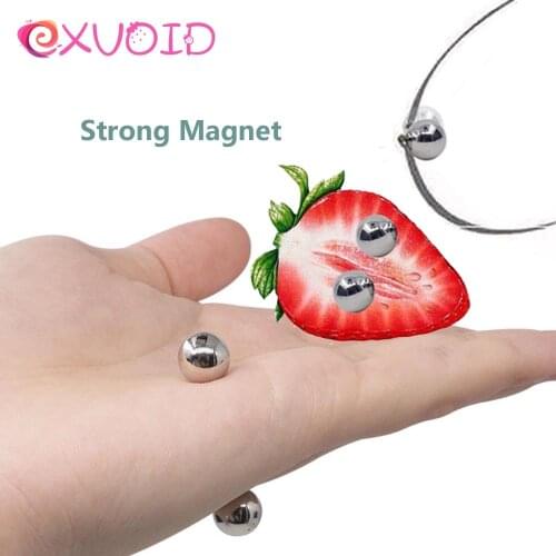 EXVOID Breast Stimulator Clitoris Clips Metal Magnet Balls BDSM No Vibrator Orbs Nipple Clamps Sex Toys for Couples Flirting