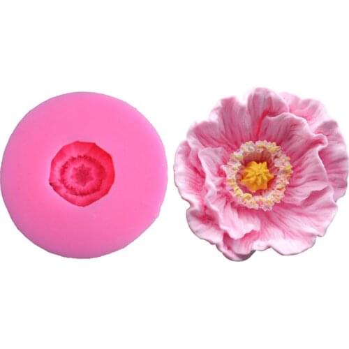 3D 5.8cm Flower Mold Silicone Form For Fondant Jelly Chocolate Candle Mold Cake Decoration Baking Tool Moulds