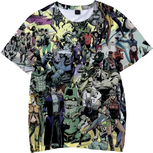 Jojo Bizarre Adventure T-shirt Men Women Popular Harajuku T Shirt Adult Kids Summer Short Sleeve Tee Fashion Anime JOJO T Shirt