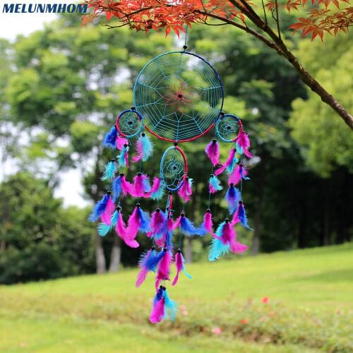 Indian Handmade Colorful Feathers Dreamcatcher Wind Chimes Tassels Best Craft Gift Dream Catcher Ornament Wall l Hanging Decor
