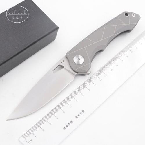 JUFULE Brand Design HQ001 D2 blade steel handle camping pocket survival EDC tool tactical outdoor flipper folding kitchen knife