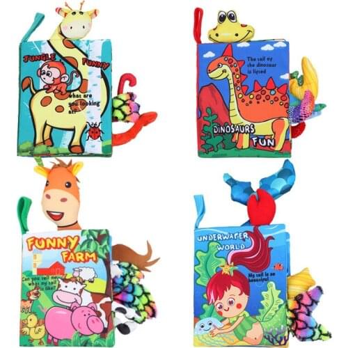 Kids Books Baby Early Learning Tearing Tail Ocean Animal Cloth Book Parent Child Interactive Sound Paper Puzzle Educational Toy