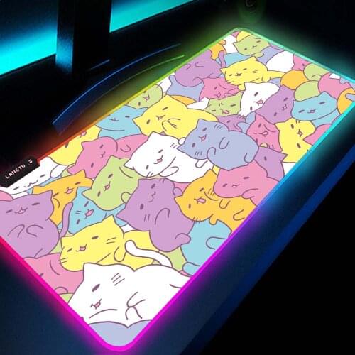 Mousepad Cat Paw Mouse Slipmat Kawaii Pink Desk Decor Girl Gaming Accessories Cute Large Mouse Pad Xxl Desk Pad Led Rgb for Pc